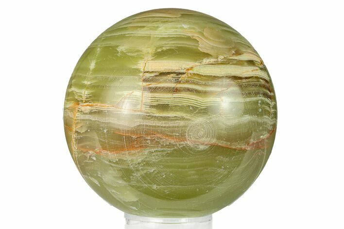 Polished Green Banded Calcite Sphere - Pakistan #301464